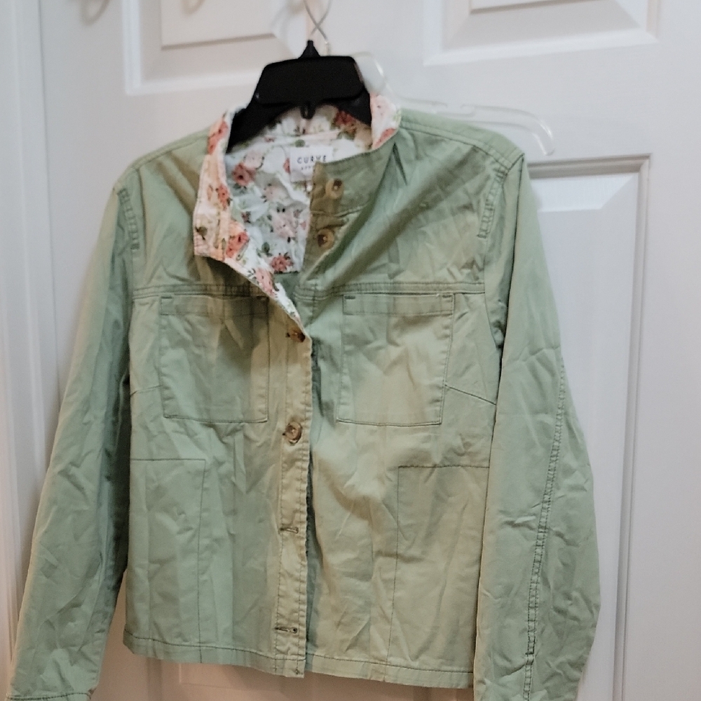 Curve Light Green Utility Jacket